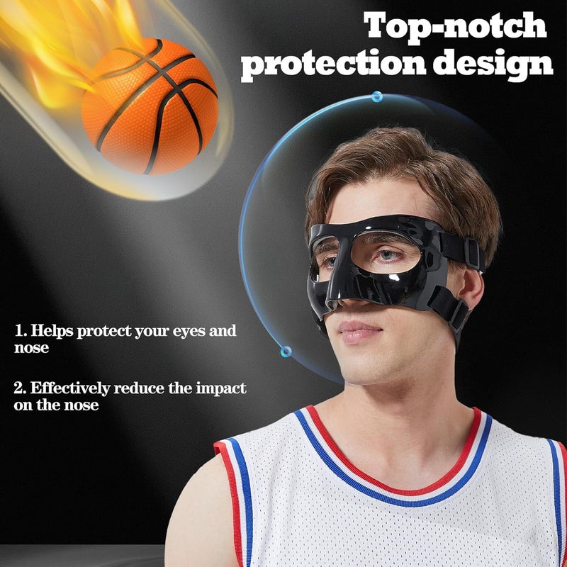LENASETH Nose Guard for Broken Nose Adjustable Basketball Baseball Softball Face Guards Face Shield Masks for Adults and Teenagers Sports Training Nose Guard Protects Nose and Face from Injury - Image 2